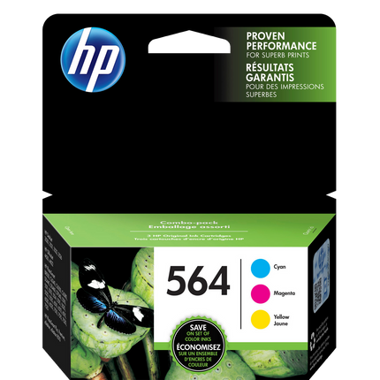 Original 564 Standard Yield Cyan, Magenta, Yellow ink cartridges-3 Pack