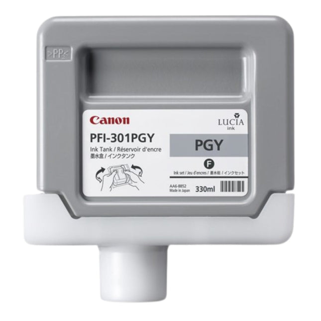 Canon PFI-301PGY Standard-Yield Photo Grey Ink Cartridge, 1496B001AA