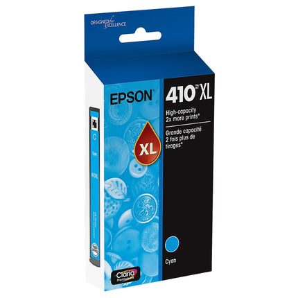 Epson 410XL Claria Premium High-Yield Cyan Ink Cartridge, T410XL220-S