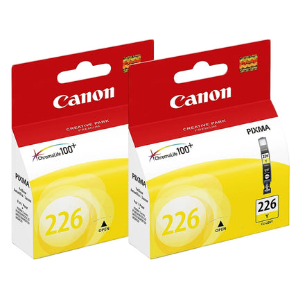 Original Canon CLI-226 (2-Pack) Standard Yield Yellow Ink Cartridge, 4549B001