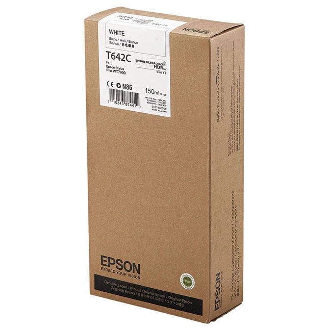 Original Epson 150ml White UltraChrome HDR Inkjet Cartridge, T642C00