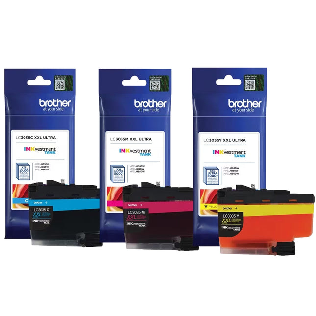 Original Brother LC3035XXL High Yield Tri-Color Ink Cartridge-Pack-3