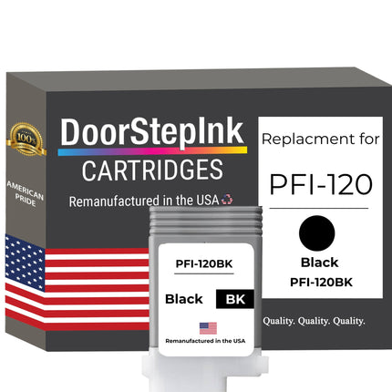 DoorStepInk Brand for Canon PFI-120BK Black Remanufactured in the USA Ink Cartridge, 2885C001