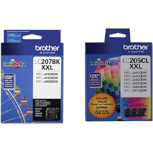Brother LC207XXL Black & LC205XXL Color Ink Cartridges