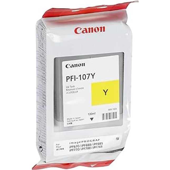 Original Canon PFI-107 130mL Yellow Ink Cartridge