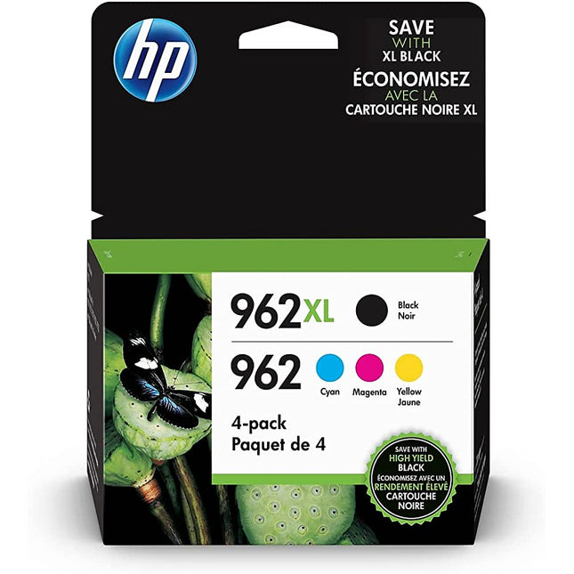 Original HP 962XL Black & 962 Cyan, Magenta, Yellow Ink Cartridge - 4 Pack