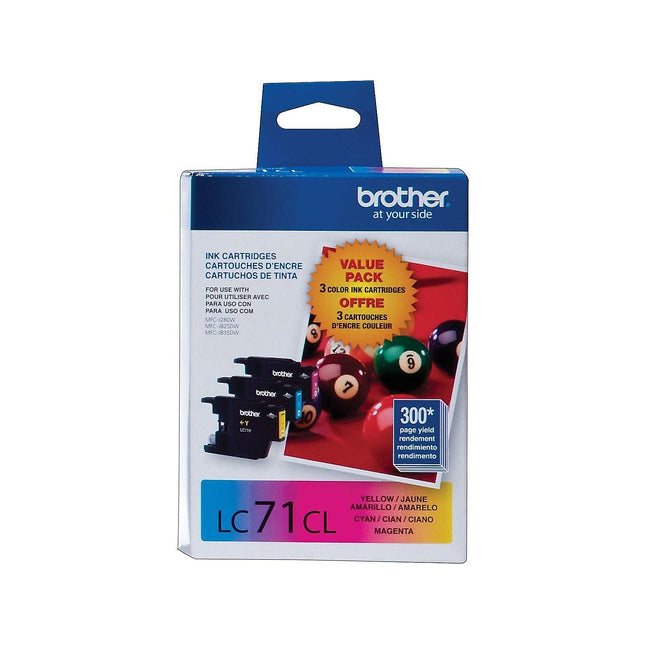 Original Brother LC71 Standard Yield Cyan, Magenta and Yellow Ink Cartridges ( 3 Pack )