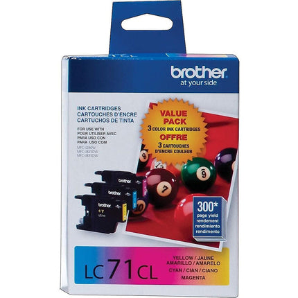 Original Brother LC71 Cyan, Magenta and Yellow Ink Cartridges ( 3 Pack )