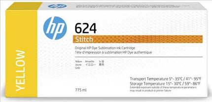 HP 624 775ml Yellow Stitch Dye Sublimation Ink Cartridges, 2LL56A