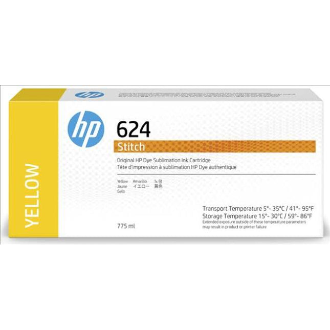 HP 624 775ml Yellow Stitch Dye Sublimation Ink Cartridges, 2LL56A