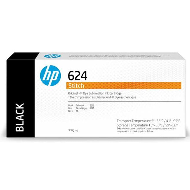 HP 624 775ml Black Stitch Dye Sublimation Ink Cartridges, 2LL53A