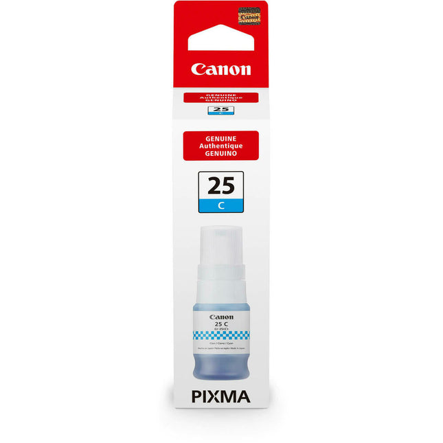 Original Canon GI-25 High Yield Cyan Ink Bottle, 6277C001 