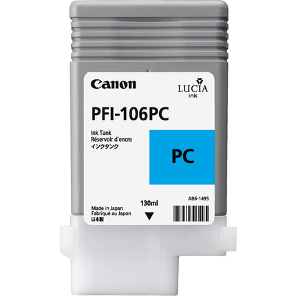 Original Canon PFI-106 Standard Yield Photo Cyan Ink Cartridge, 6625B004AA