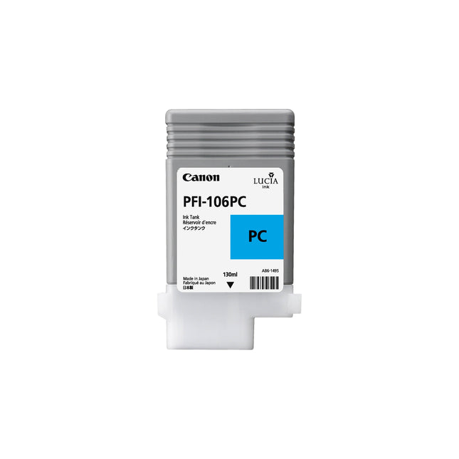 Original Canon PFI-106 Standard Yield Photo Cyan Ink Cartridge, 6625B004AA