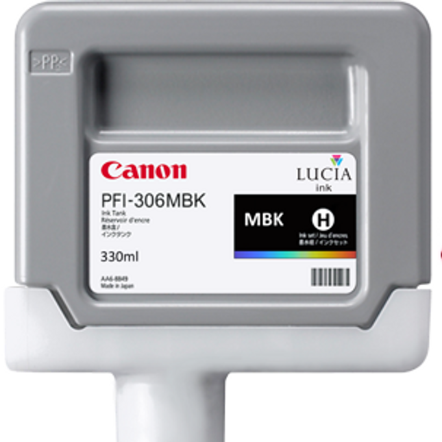 Canon PFI-306MBK Standard-Yield Matte Black Ink Cartridge, 6656B001