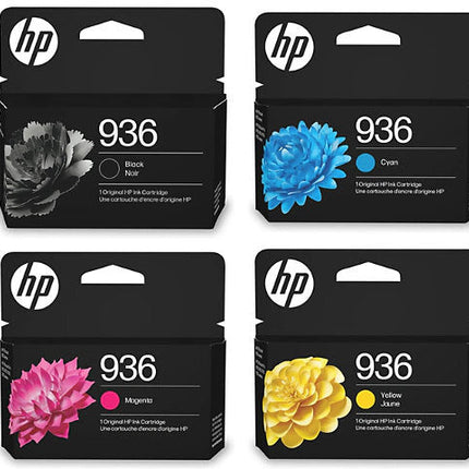 Original HP 936 Standard Yield Multi Color Ink Cartridge, 6C3Z5LN-4-Pack