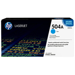 HP 504A Standard Yield Cyan LaserJet Toner Cartridge, CE251A