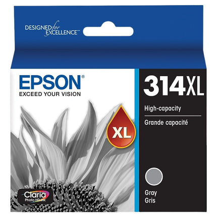 Original Epson 314XL Standard Yield Gray Ink Cartridge, T314XL720