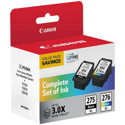 Original Canon PG-275XL/CL-276XL High Yield Black & Color Ink Cartridge, 4981C008