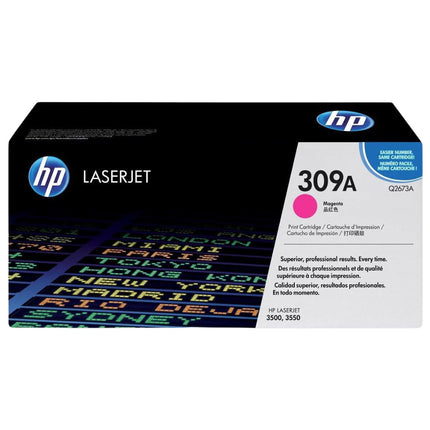 Original HP 309A Standard-Yield Magenta Toner Cartridge, Q2673A