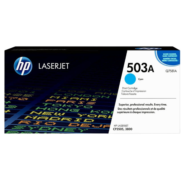 
Original HP 503A Standard-Yield Cyan Toner Cartridge, Q7581A
