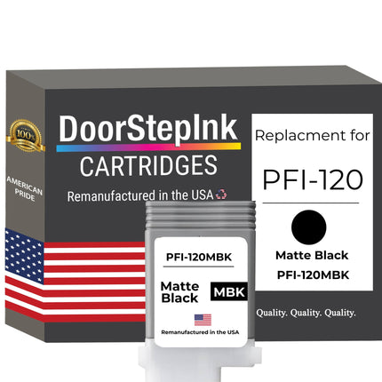 DoorStepInk Brand for Canon PFI-120MBK Matte Black Remanufactured in the USA Ink Cartridge, 2884C001