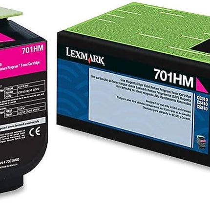 Orignal Lexmark 701HM High Yield Magenta Toner Cartridge, 70C1HM0