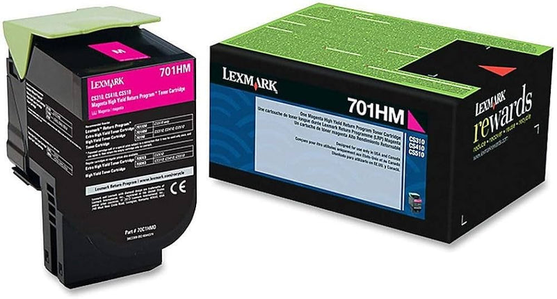 Orignal Lexmark 701HM High Yield Magenta Toner Cartridge, 70C1HM0