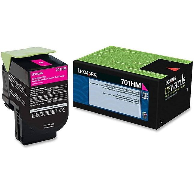 Orignal Lexmark 701HM High Yield Magenta Toner Cartridge, 70C1HM0