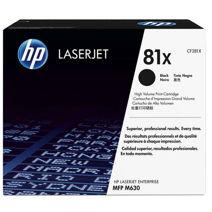 HP 81X High Yield Black LaserJet Toner Cartridge, CF281X