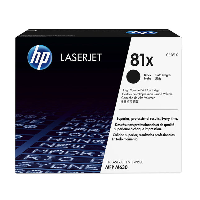 HP 81X High Yield Black LaserJet Toner Cartridge, CF281X