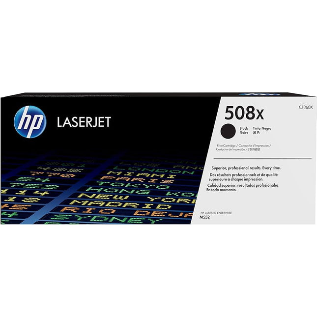 HP 508X High Yield Black LaserJet Toner Cartridge, CF360X