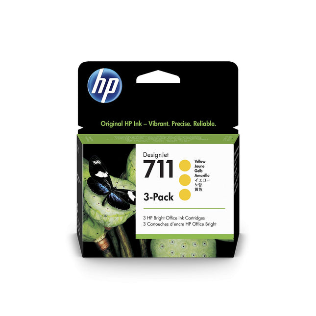 Original HP 711 Yellow (CZ136A) Ink Cartridge- Pack of 3