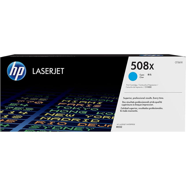 HP 508X High Yield Cyan LaserJet Toner Cartridge, CF361X