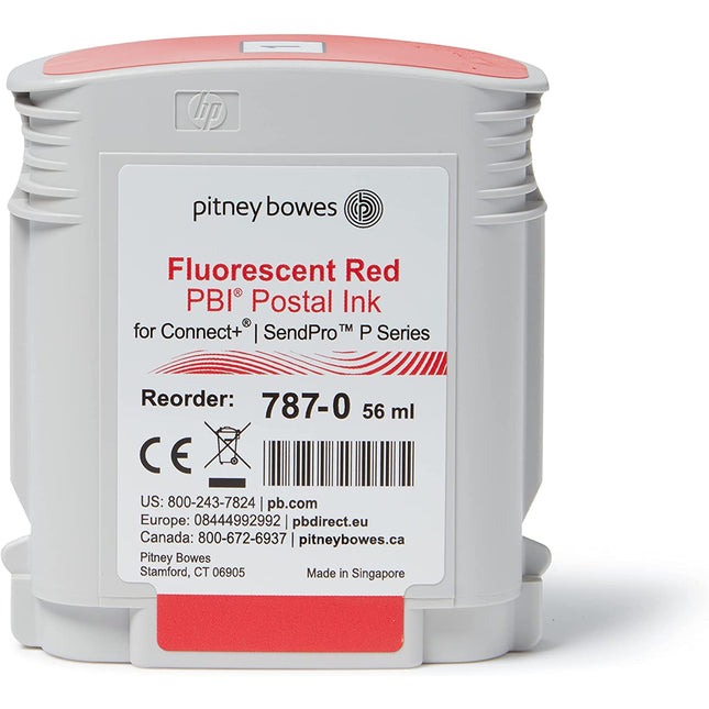 Original Pitney Bowes 787-0 Fluorescent Red Ink Cartridge