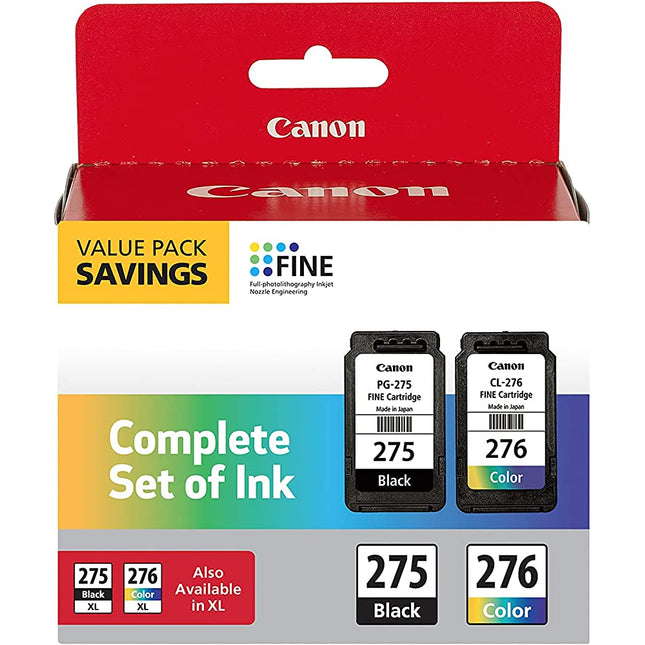 Original Canon PG-275 Black & CL-276 Color Ink Cartridges