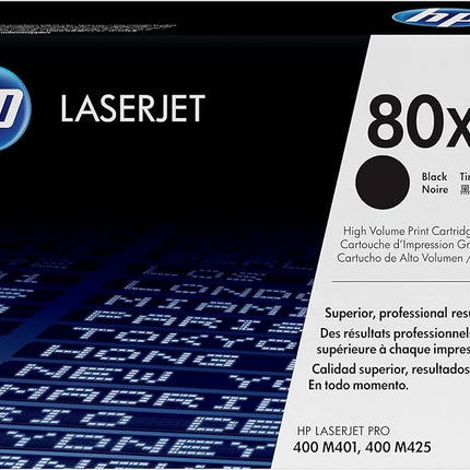 HP 80X High Yield Black LaserJet Toner Cartridge, CF280X