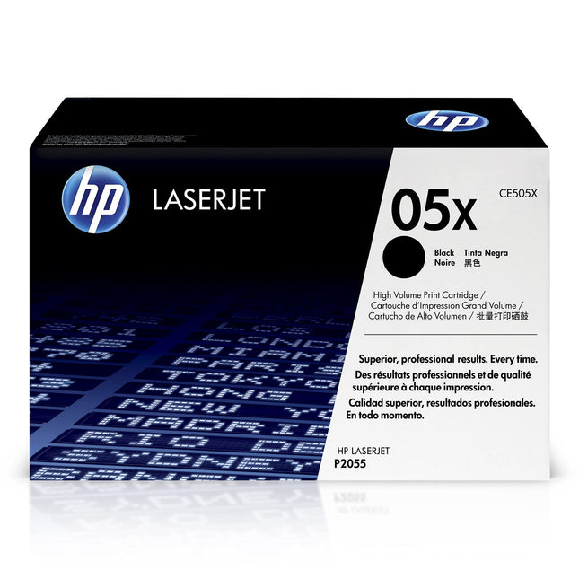 HP 05X High Yield Black LaserJet Toner Cartridge, CE505X