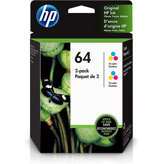 HP 64 (N9J89AN) Tri-Color Ink Cartridge- 2 Pack