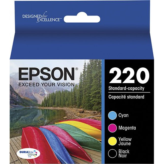 Epson 220 4-Pack Ink Cartridges- Black/Cyan/Magenta/Yellow