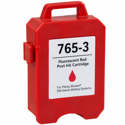 Original Pitney Bowes 765-3 Standard Yield Red Fluorescent Ink Cartridge, 7653