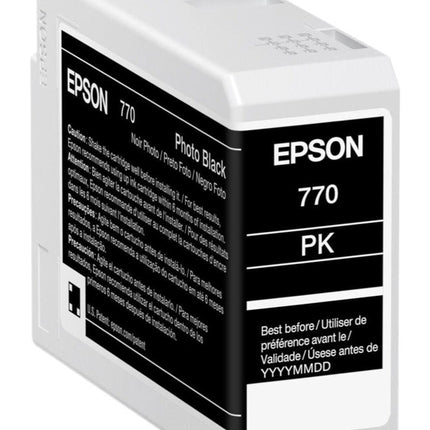 Genuine Epson 770 25ml UltraChrome Photo Black Ink Cartridge, T770120