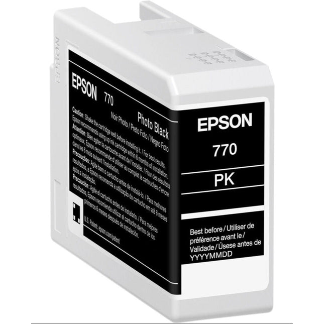 Genuine Epson 770 25ml UltraChrome Photo Black Ink Cartridge, T770120
