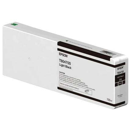Genuine Epson 700ml UltraChrome HD Light Black Ink Cartridge, T804700