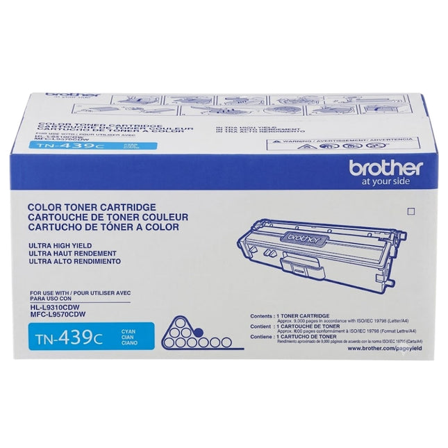 Original Brother TN-439 Extra High Yield Cyan Toner Cartridge, TN439C