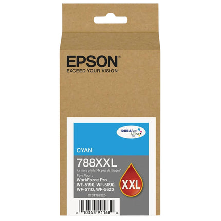 Original Epson 788XXL Extra High Yield Cyan Ink Cartridge, C13T78820