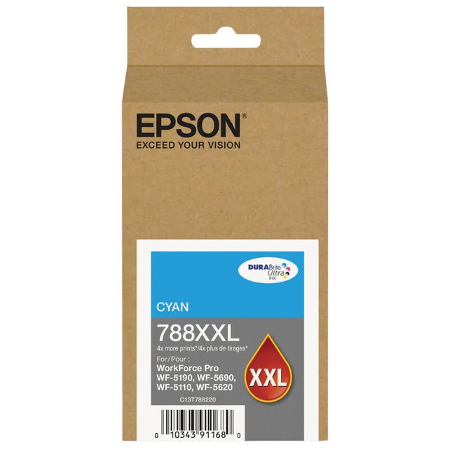 Original Epson 788XXL Extra High Yield Cyan Ink Cartridge, C13T78820