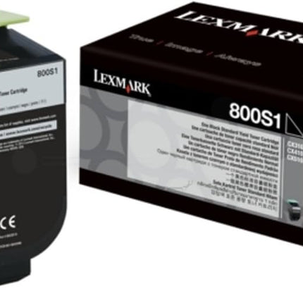Genuine Lexmark 800S1 Standard Yield Black Toner Cartridge, 80C0S10