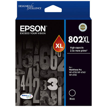 Original Epson 802XL High Yield Black  Ink Cartridge, T802XL120