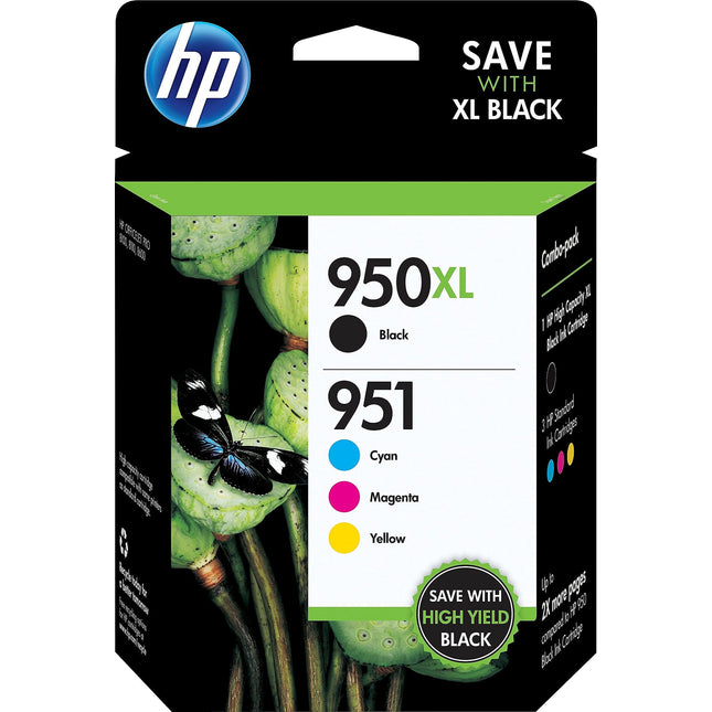 Original HP 950XL Black & 951 Cyan, Magenta & Yellow Ink Cartridges